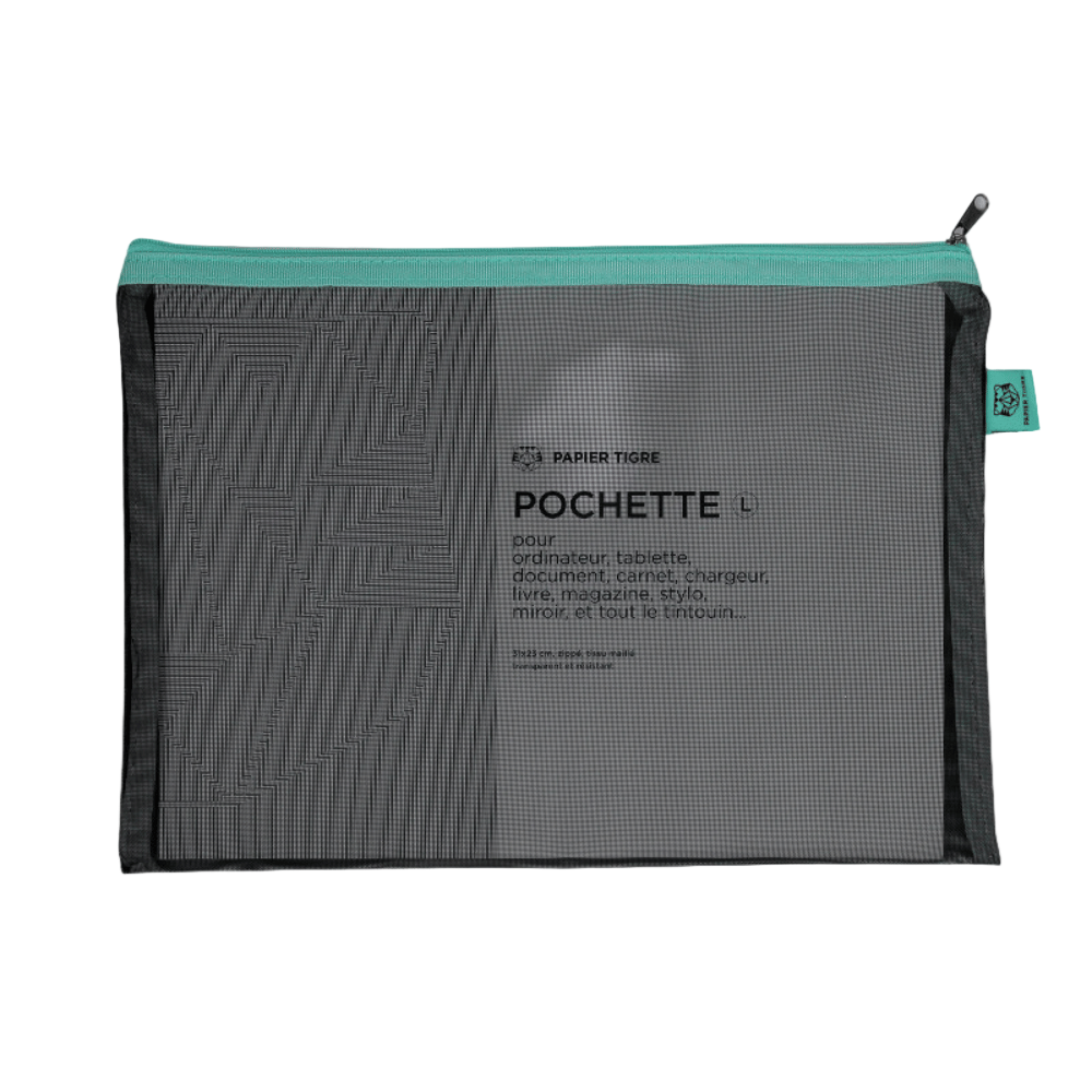 large black mesh pencil case
