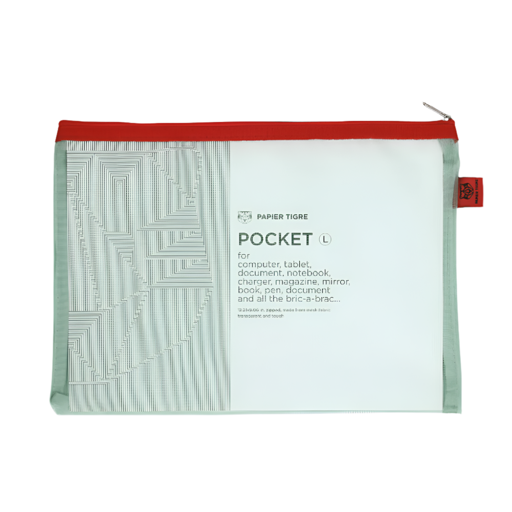 Mesh Pouch Pencil Case Large - Green