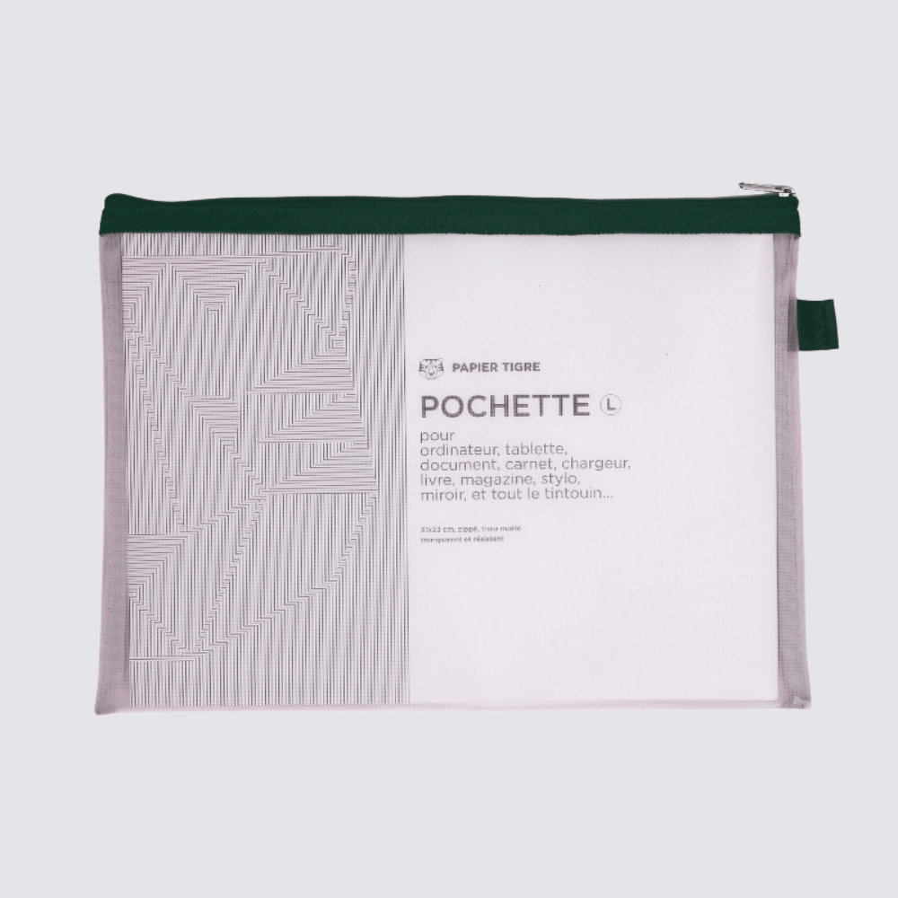 Mesh Pouch Pencil Case Large - Pink