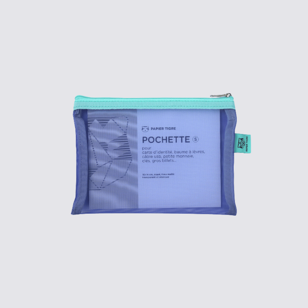 mesh pouch pencil case aqua