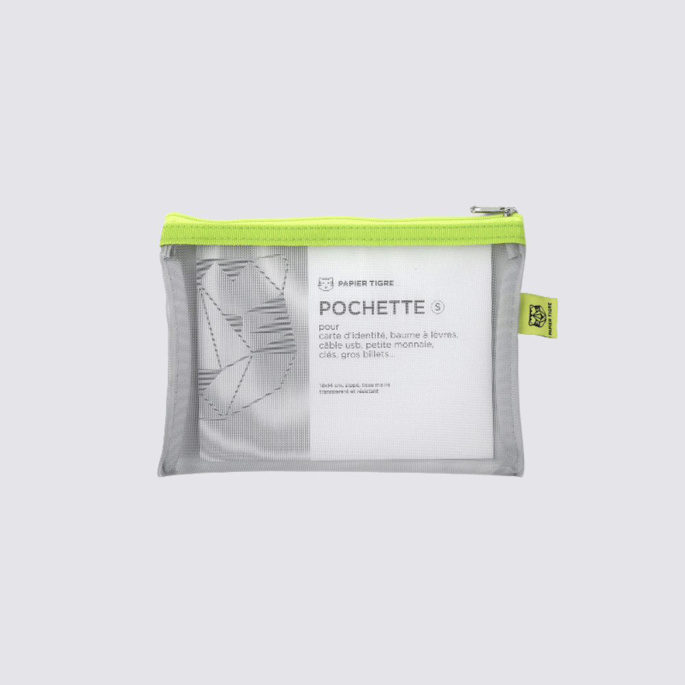 Mesh Pouch Pencil Case Small - Lime