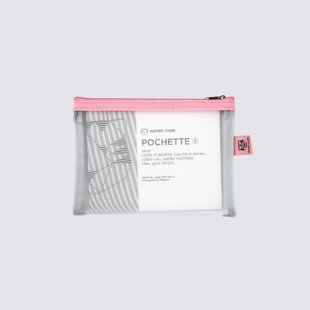Mesh Pouch Pencil Case Small - Pink