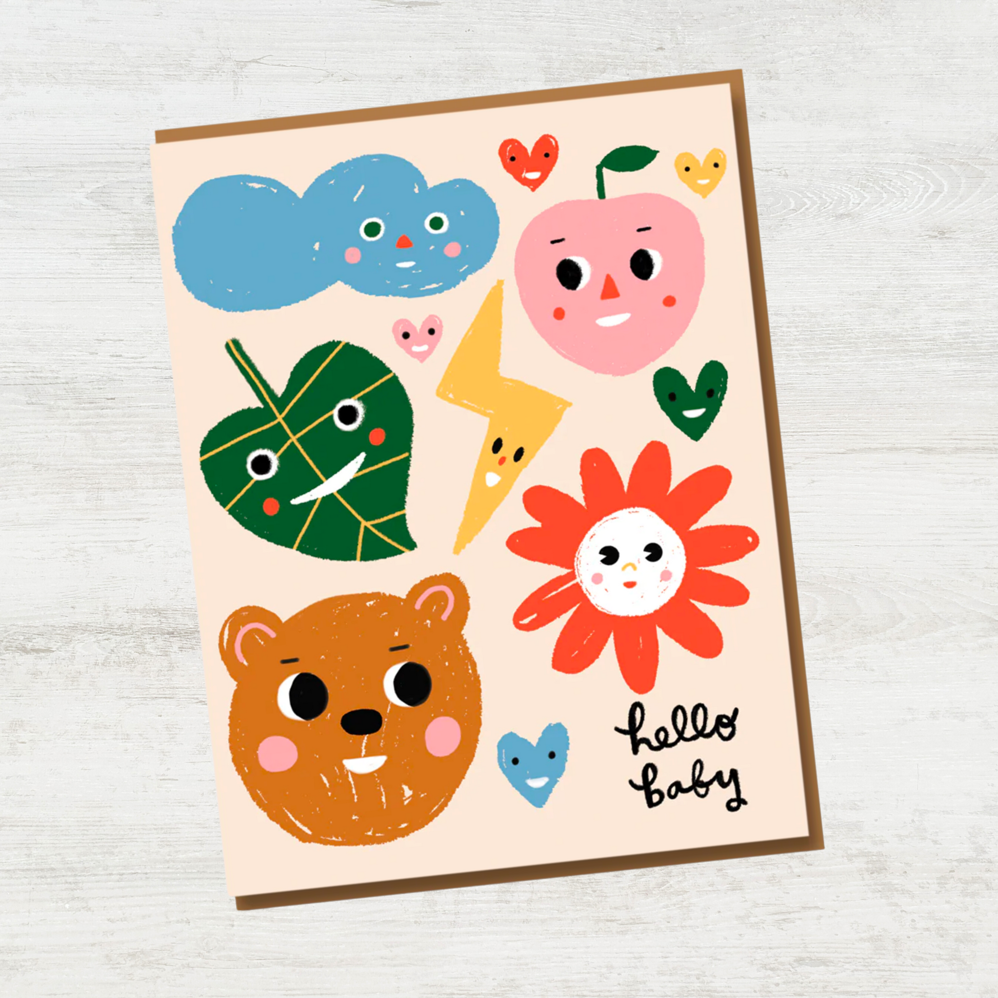 sunny faces Faces New Baby Card