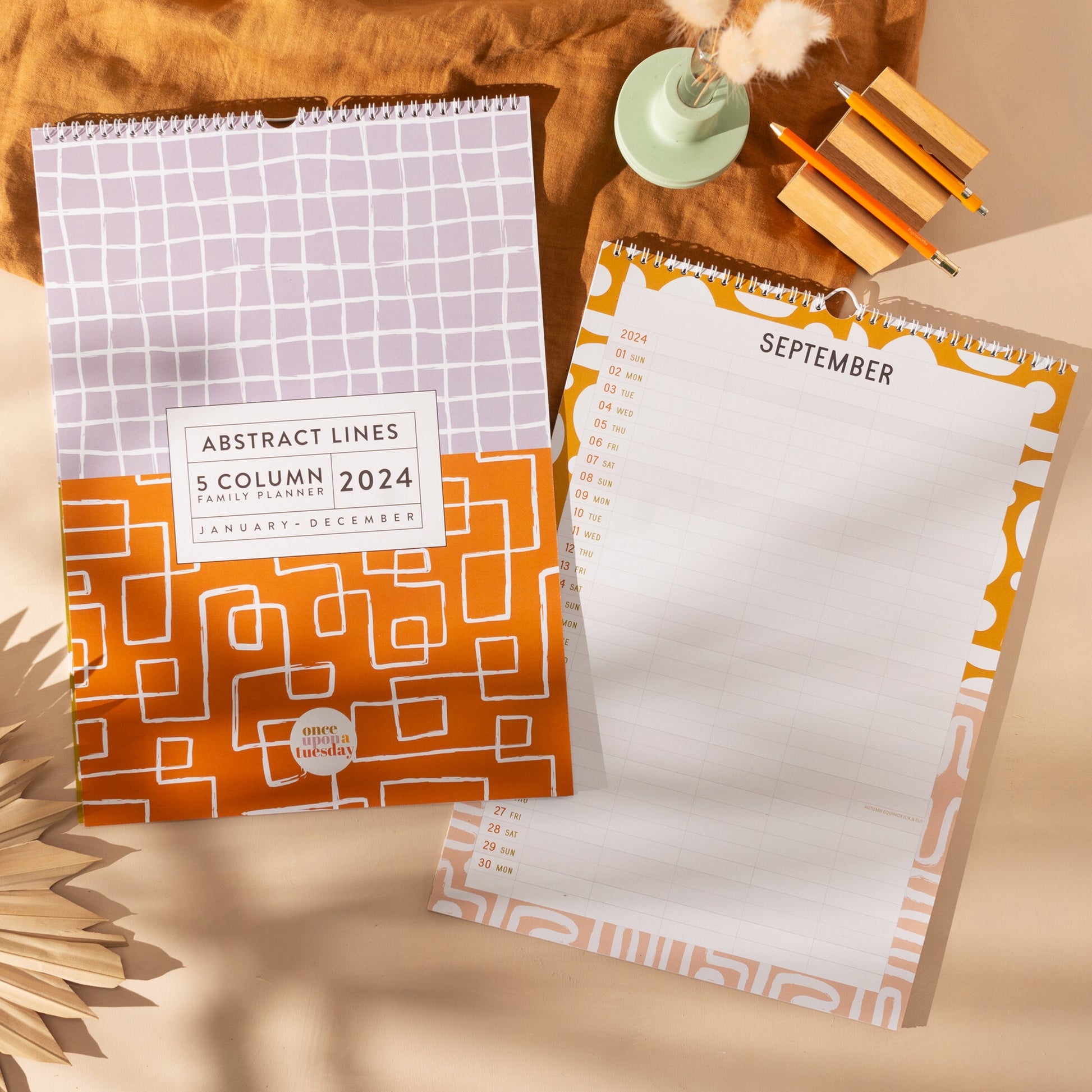2024 Family Planner - Abstract Lines