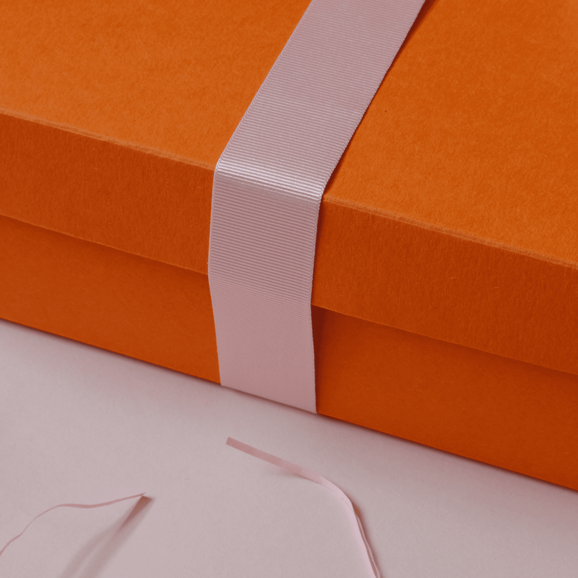 Small Gift Box - Orange with pink ribbon