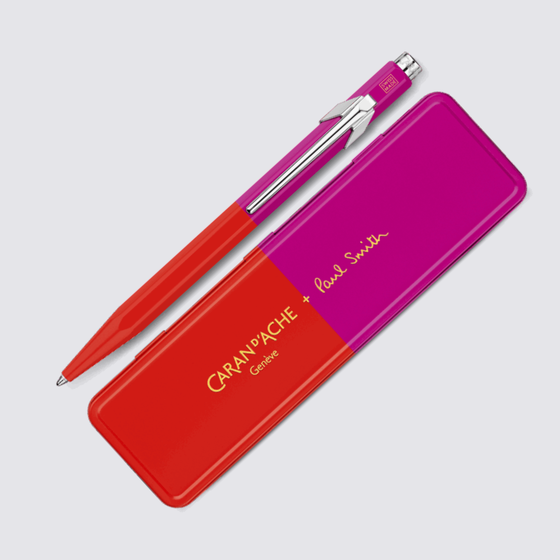 Paul Smith 849 Ballpoint - Warm Red & Melrose Pink