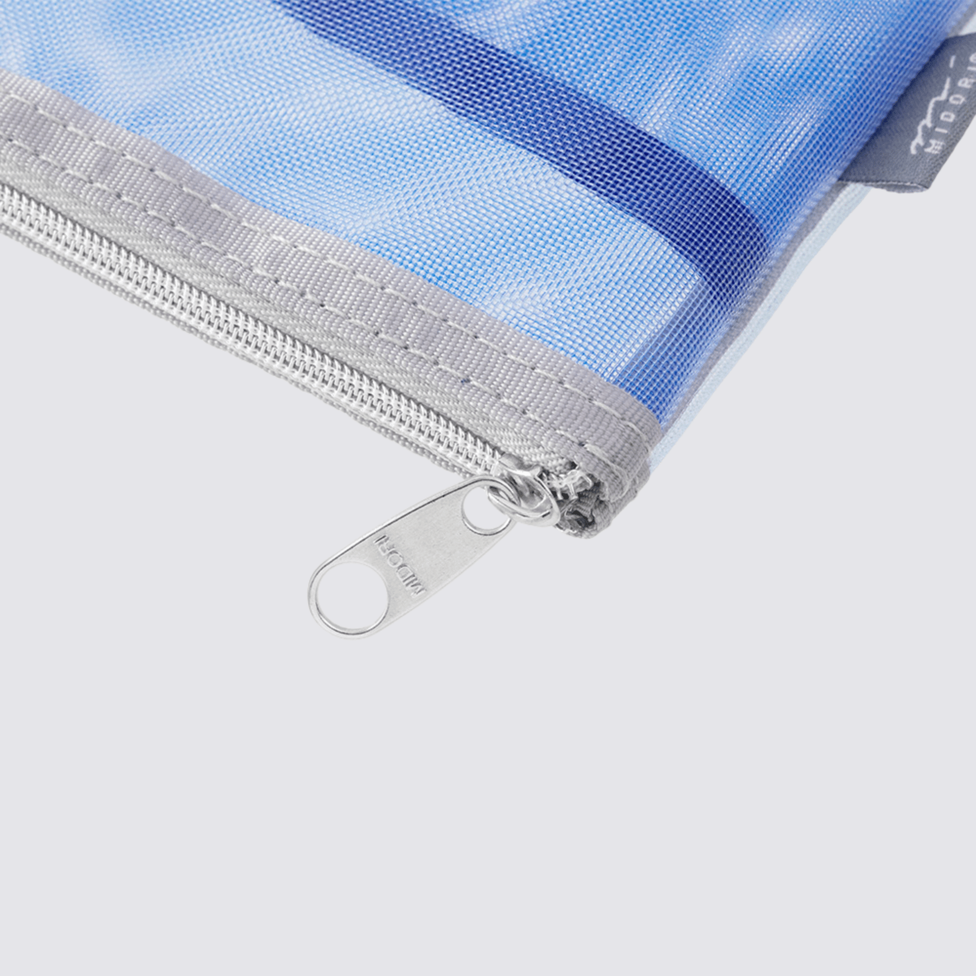 Mesh Pouch Pencil Case with Gusset - Light Blue