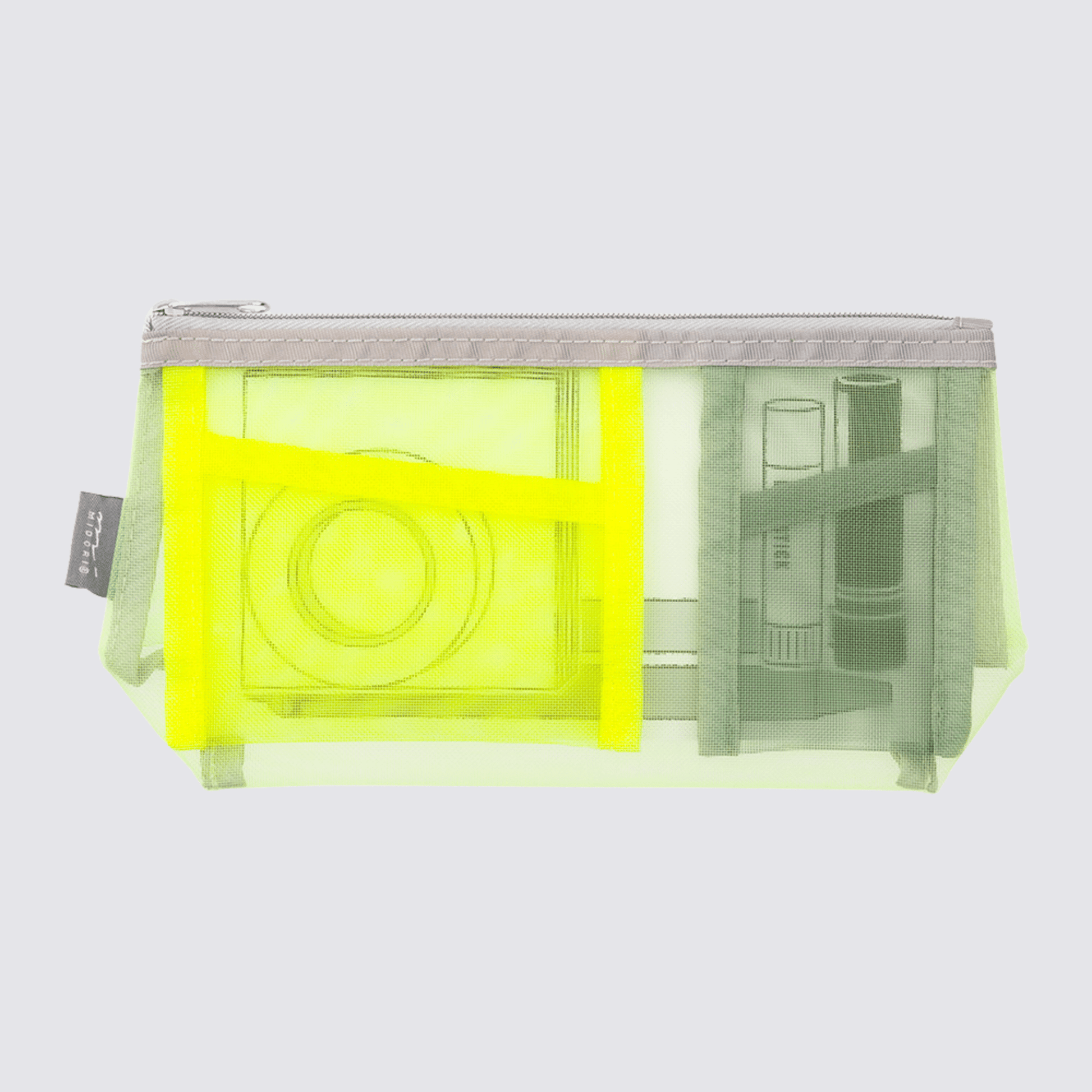 Mesh Pouch with Gusset - Yellow Green