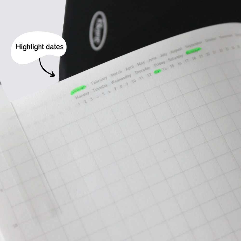 365 Days Graph Notebook - A5 / Yellow