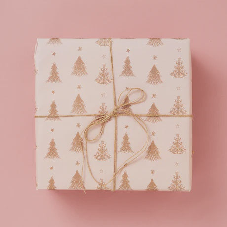 Gift Wrap Set - Pink Tree with Tags