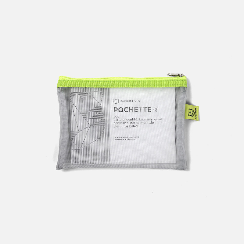 Mesh Pouch Pencil Case Small - Lime
