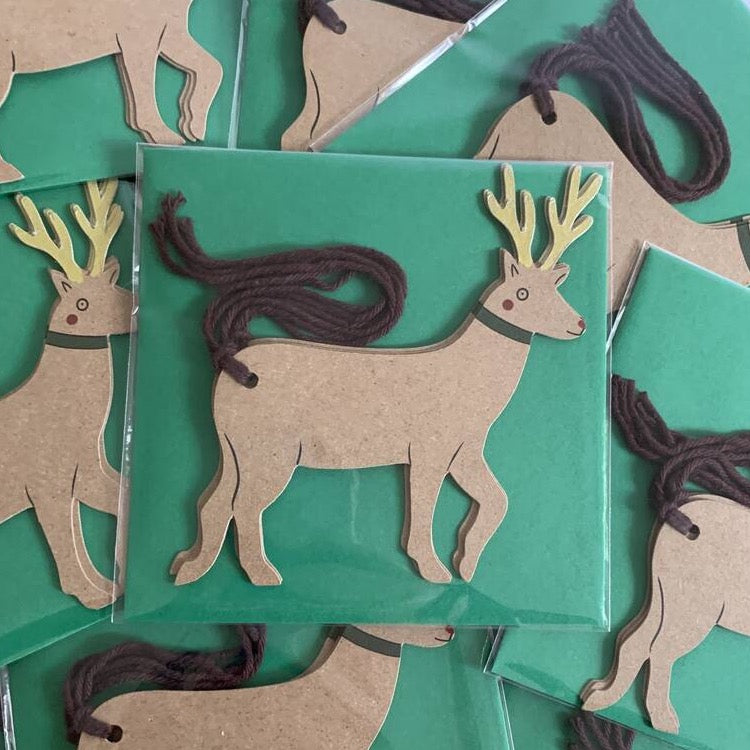 Reindeer Gift Tag - Kraft